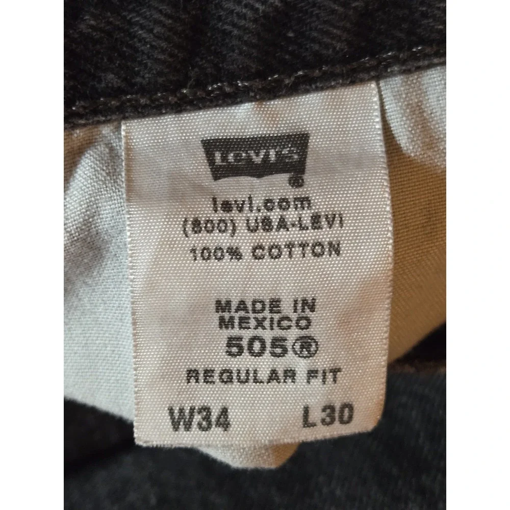 Levi Strauss Mens 505‎ 34×30 Charcoal